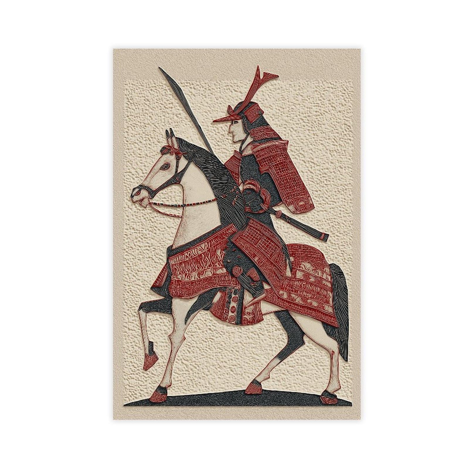 YWTJAX Samurai Horseman Poster Canvas Poster for Bedroom Decor Gift