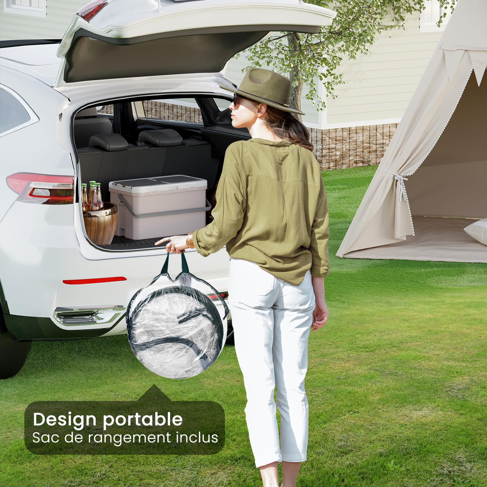 WOLTU Mini-Serre popup, matériau PVC étanche, maintient l'humidité en été et la Chaleur en Hiver, Utilisation en intérieur et en extérieur, 70x70x80 cm, Transparent