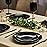Plasticpro 64 Piece Combo Plates Set - 32-7\'\' & 32-10\'\' Black Plates with Silver Rim - Premium Heavyweight Elegant Tableware