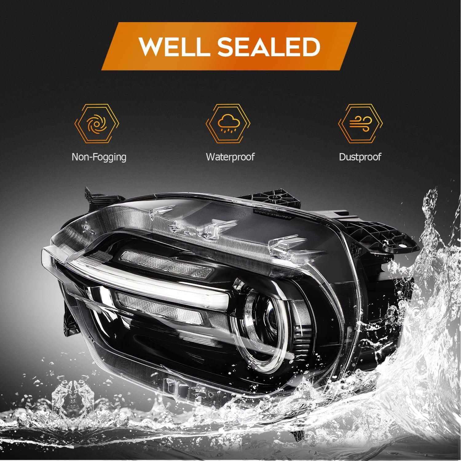 Headlight Assembly Fit for Ford Bronco Sport 2021-2024 Black Clear Driver Side M1PZ13008H