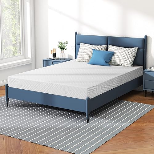 Miniatura 2 de IULULU Colchón individual de espuma viscoelástica de 8 pulgadas en una caja, tamaño individual, infusión de gel de té verde, firmeza media,