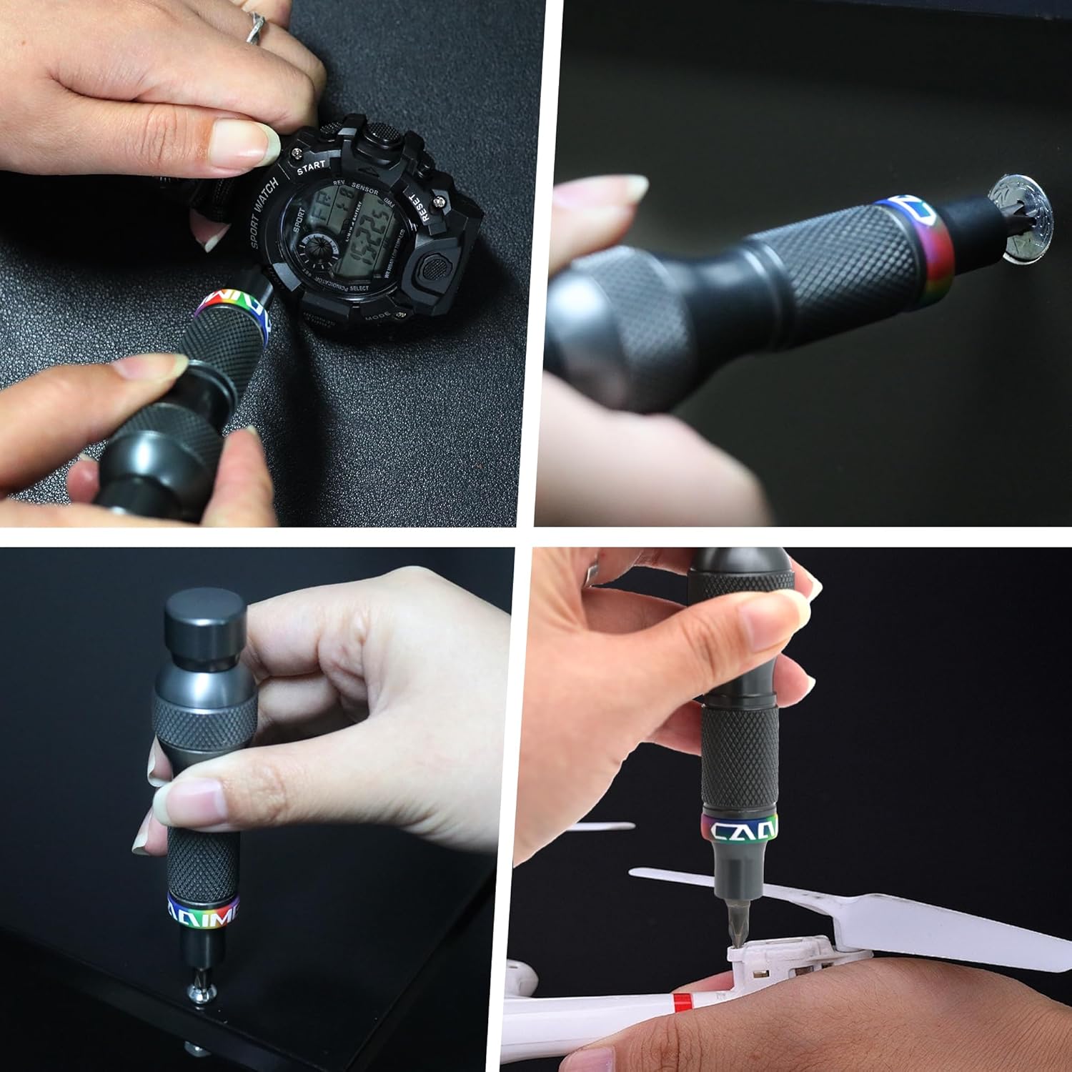 7-in-1 Fidget Screwdriver, Magnetic Self-Locking EDC Tool with Smooth Spinning Handle, for Work & Play.