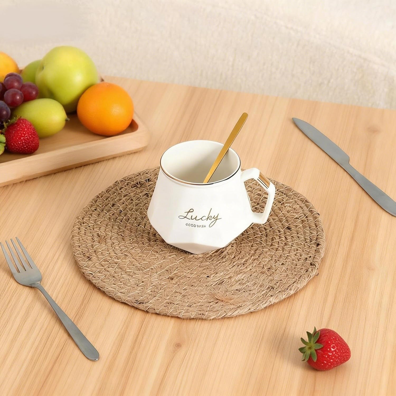 trivets for hot dishes,Kitchen Bamboo Hot Pads Trivet Natural Bamboo Trivet Mat Set for Hot,trivets for hot pots and pans,trivets for quartz countertops,3pcs(1 Woven Placemat)hot pads for countertops