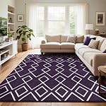 Soft Area Rug for Bedroom, 3.9x5.8Ft Moroccan Rugs for Living Room, Geometric Non-Slip Carpet with Memory Foam for Boys Girls's Bedside Office Dorm Hallway, Black and White