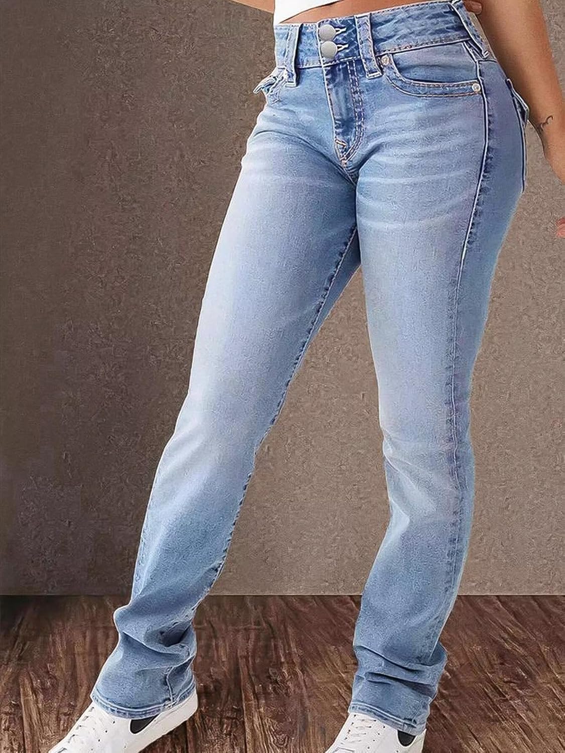 Flamingals High Waist Boot Cut Jeans for Women Flare Denim Pants image 2
