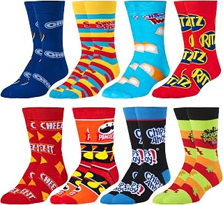 Crazy Socks Snack Food & Chip Socks Value Pack, 8 Pair Novelty Gift Set