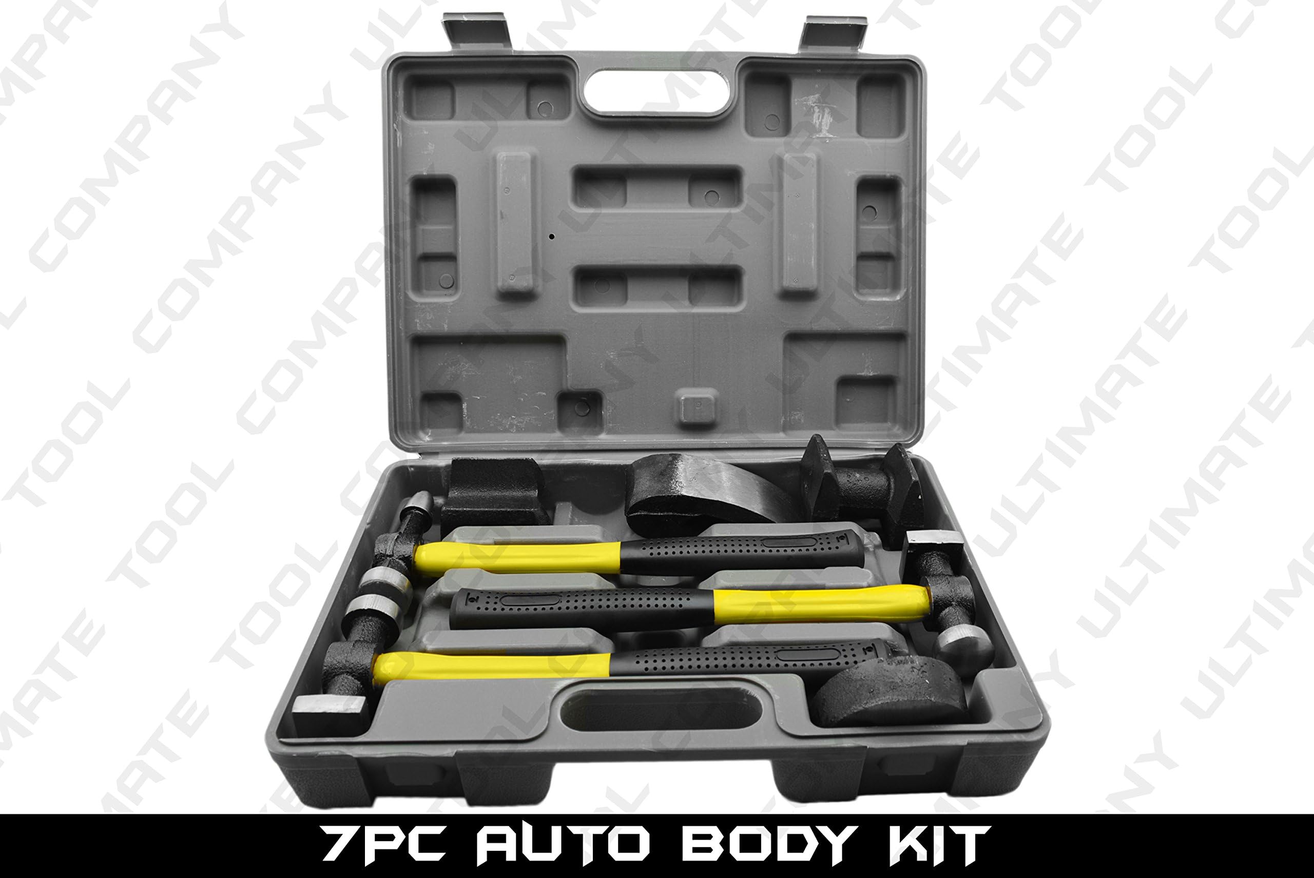 7pc Fiberglass Fender Repair Tool Hammer Dolly Dent Auto Body