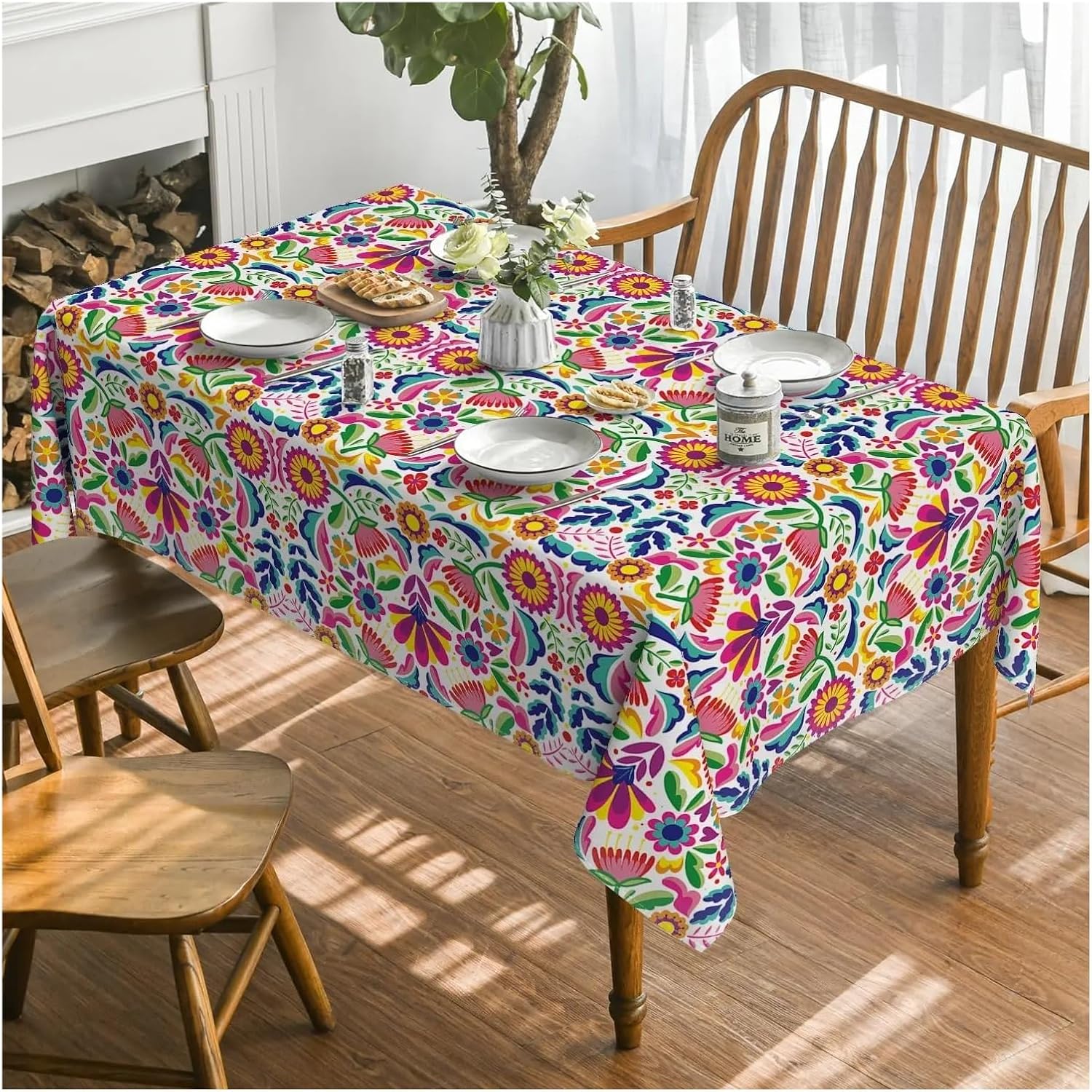 Tablecloth Mexico Fiesta Party Decor Muertos Table Cloth Washable Table Decor Halloween Decoration(02,140x300cm)