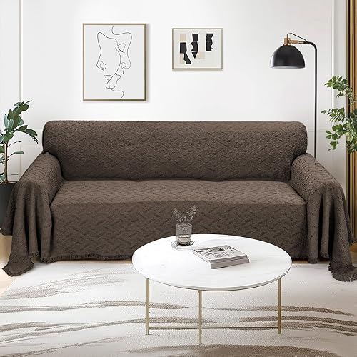 Miniatura 2 de RHF - Funda de sofá de diseños geométricos, para sofá de 3 cojines, ideal para sala de estar y como protectores de sofá para perros