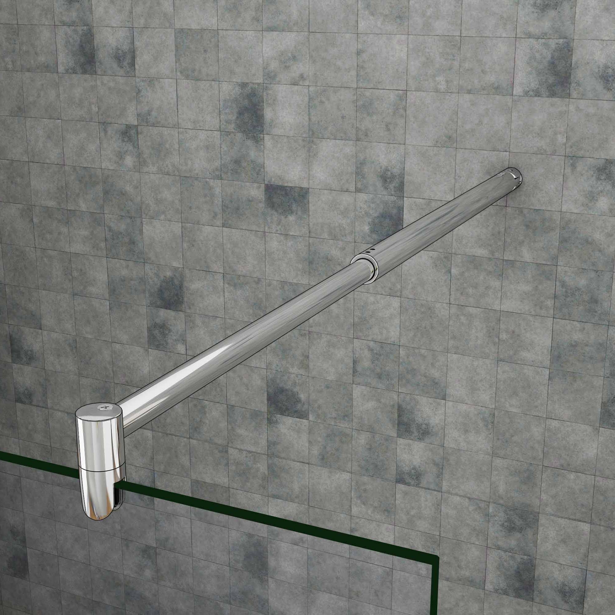 Mamparas de Ducha Pantalla Panel Fijo Perfil Cromado Cristal Antical 10mm Barra 70-120cm - 110x200cm