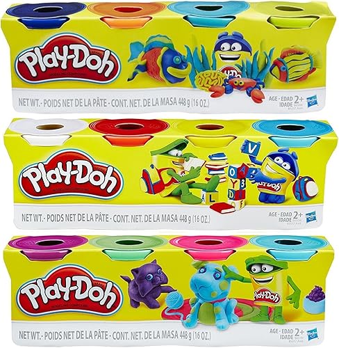 Play-Doh 4-Pack de colores, 3-packs (12 latas Total)