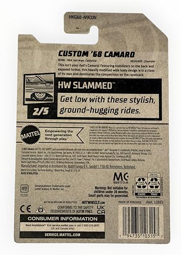 Miniatura 2 de Hot Wheels Custom '68 Camaro, HW Slammed 2/5 [Azul] 228/250