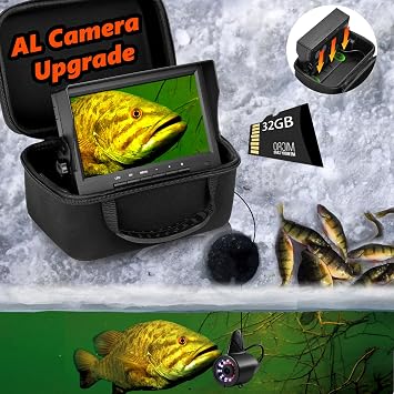 [FishPRO 2026 Upgrade] Underwater Fishing Camera - [No Slide Off] 7 Ice Fishing Camera Underwater 1200TVL w/Bracket,12pcs IR + 12pcs LED, 4,500mAh, Portable Fish Finder Ice Fish Gifts for Men, 66ft