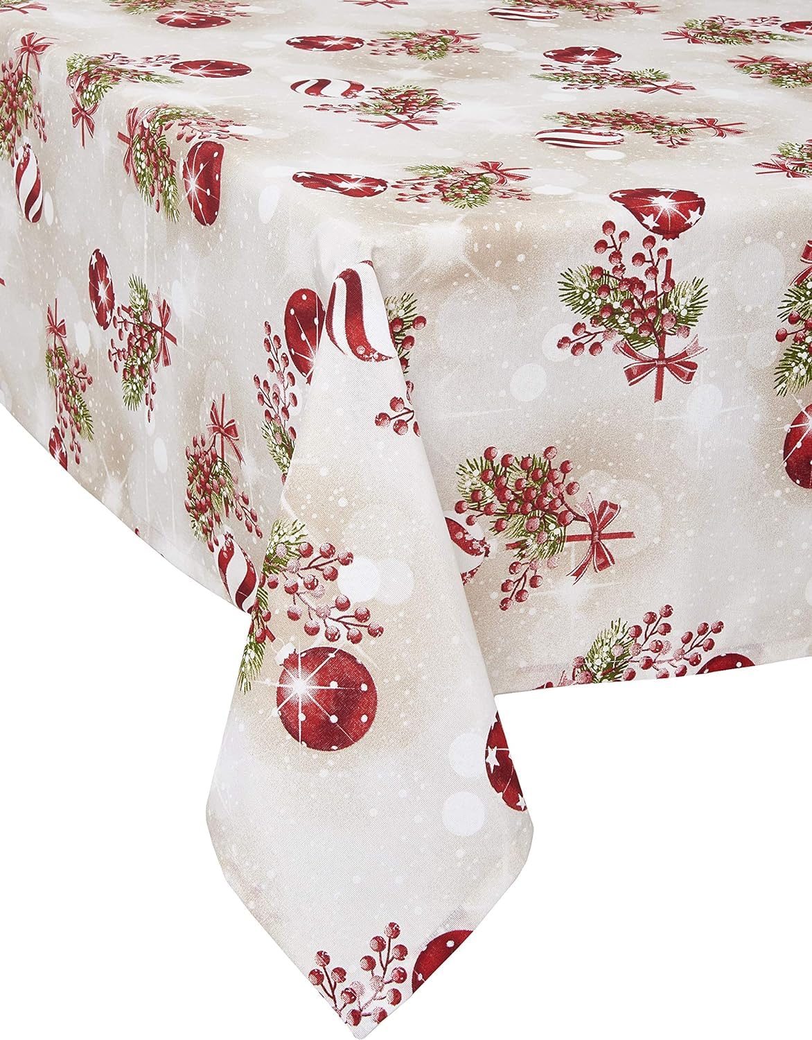 Tovaglia Natale Quadrata 90x90 Cm – Made In Italy, Mix Cotone E Poliestere – Design Shabby Chic Moderno Con Colori Brillanti – Lavabile In Lavatrice, Perfetta Per Centrotavola - 6