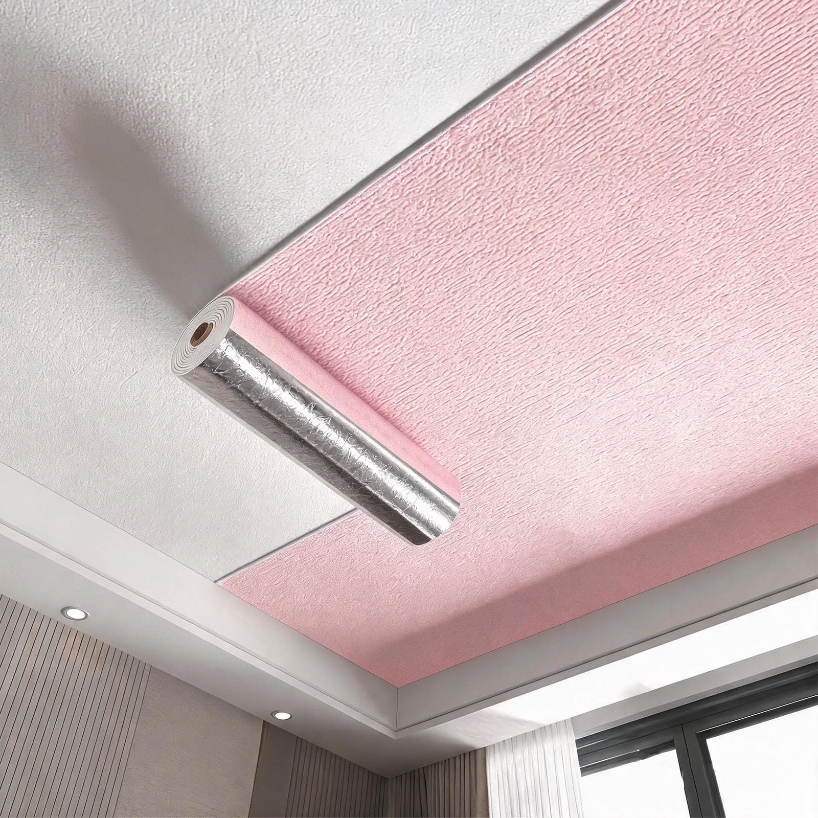 BVCL Waterproof Peel and Stick Wallpaper - 5mm Thermal Insulated 3D Textured Foam Wall Sticker, Moisture-Proof Anti-Collision Upholstered Self-Adhesive(Pink,50cmx40m)