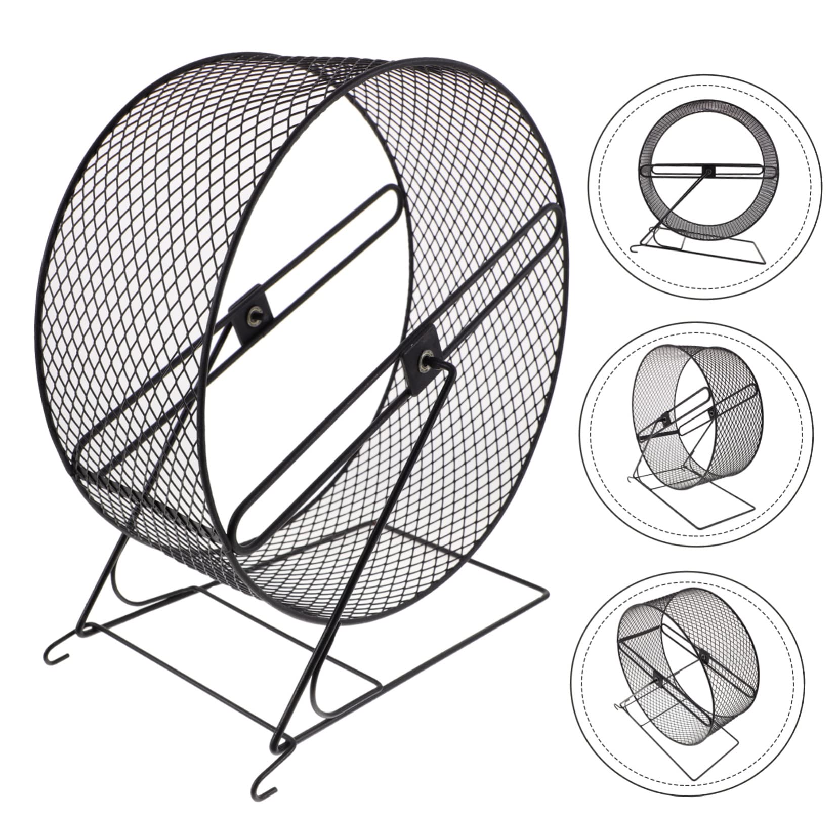 GALPADA Roue Hamster Silencieuse en Fer Noir, Jouet pour Hamster, Sûre et Amusante, pour Petits Animaux, Exercice Quotidien la Maison
