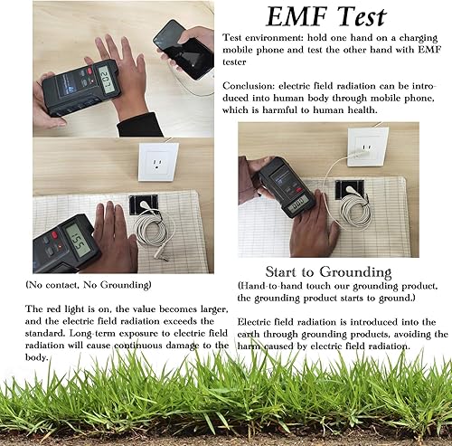 Miniatura 4 de CONDUCTIVE Sábana para cama de algodón orgánico plateado con cable de conexión a tierra (52 x 27 pulgadas, color original, beneficios para el
