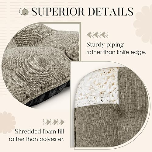 Vista 33 de Basic Beyond Paquete de 4 cojines para sillas de comedor, cojines para sillas de comedor con lazos y respaldo antideslizante, 15.5 x 15.5 pulgadas