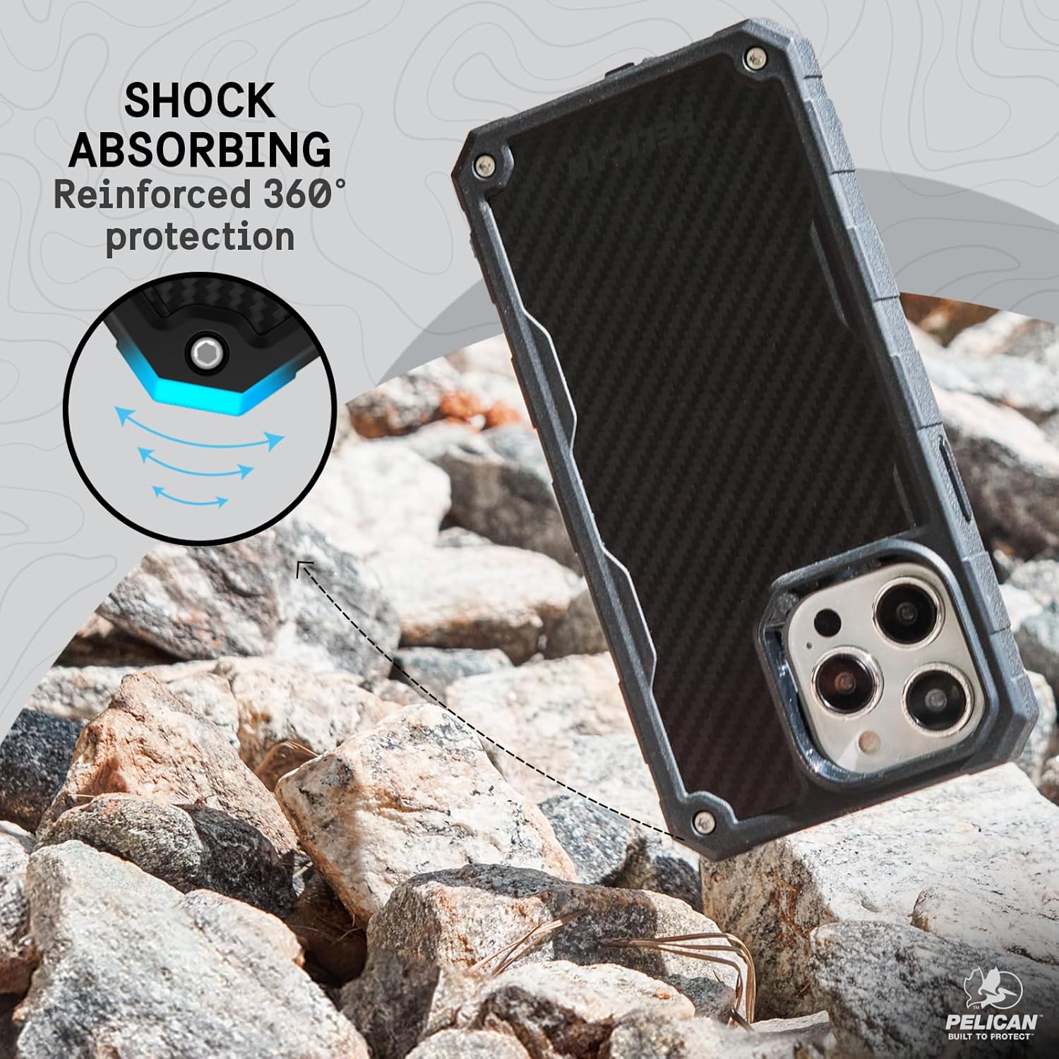 Pelican Shield 6.7" Apple iPhone 15 Pro Max Case - Compatible with MagSafe - 21FT MIL-STD Drop Protection - Magnetic Charging Phone Cases for iPhone 15 Pro Max with Belt Clip Holster Kickstand - Black - Image 7