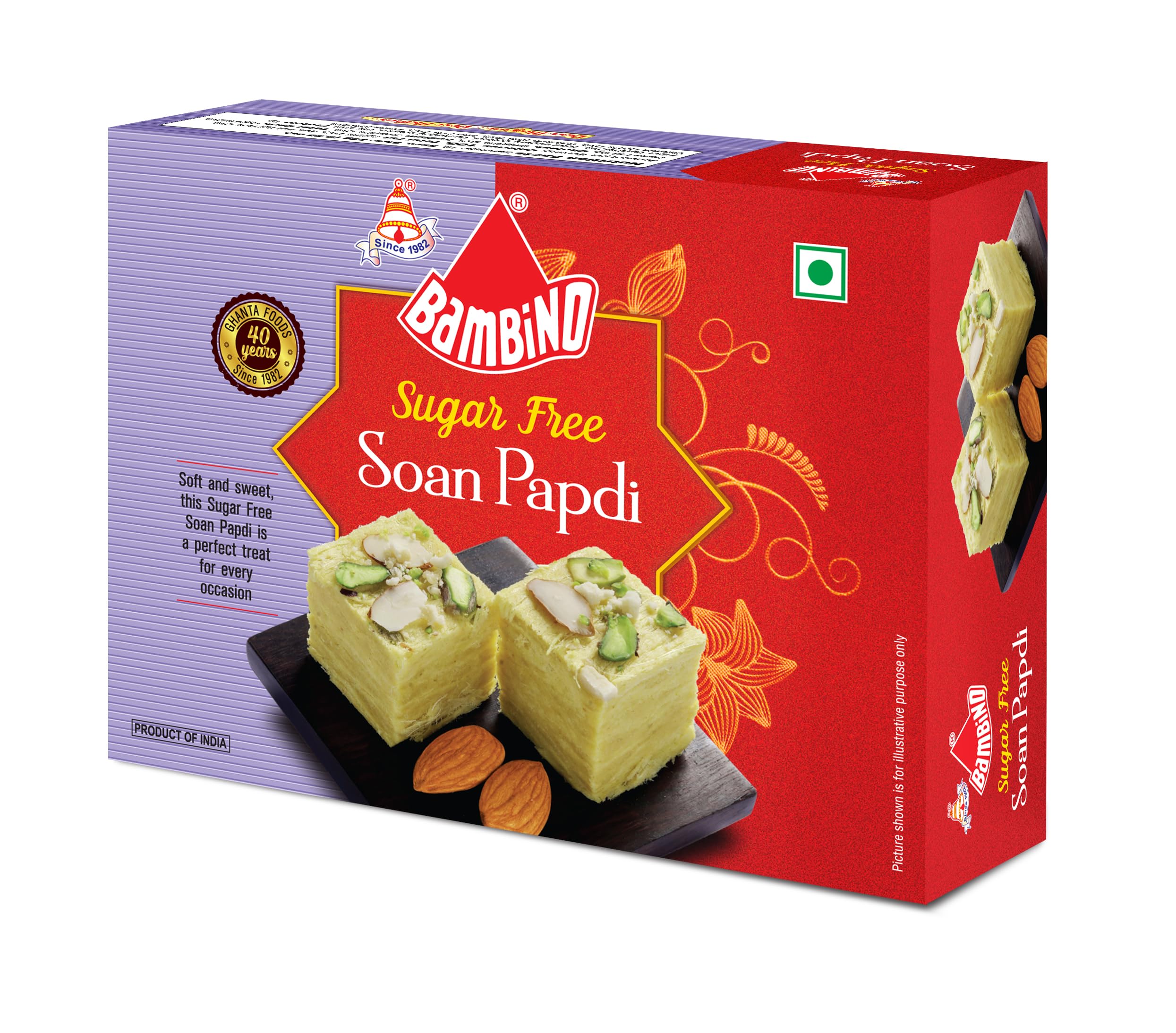 Bambino Soan Papdi Sugar Free 200 Gms X Pack of 3 (600 Gms)