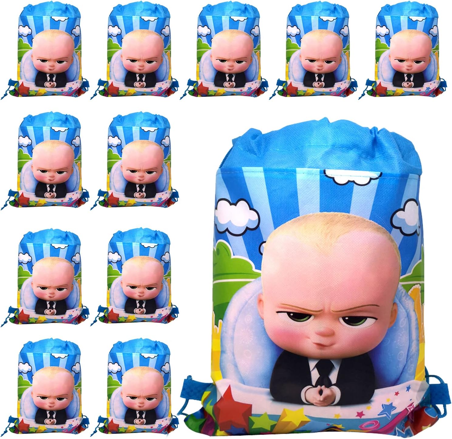 Party Propz Cartoon Printed Kids Havesack Bags - 12pcs, Dori Bag Haversack Bags, Birthday Return Gifts for Kids Age 6-10
