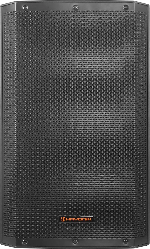 HAYONIK, Caixa Ac. Ativa/Amplificada 960W, Falante 15", Driver Titânio 1,75", USB, Entrada P/Mic, Bluetooth 5.0, Rádio FM, Controle App, 480W RMS, Saída Passiva - PRO15