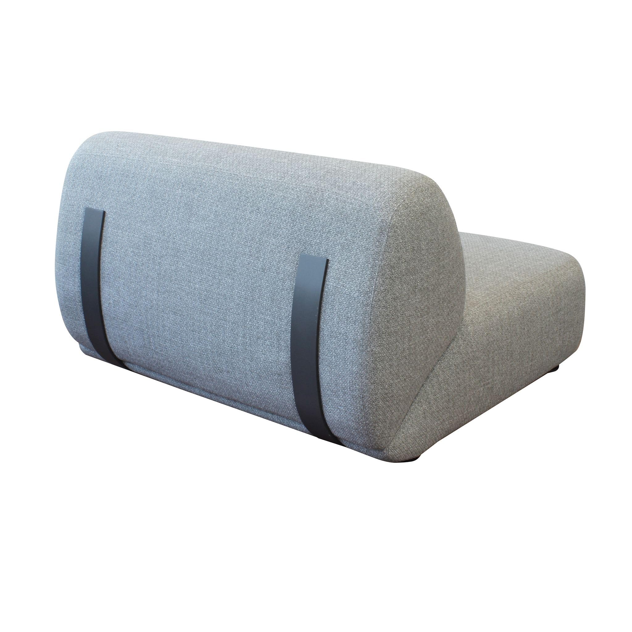 milani home - divano da giardino, alluminio e poliestere, angolare con cuscini modulare componibile, 2 posti, grigio scuro