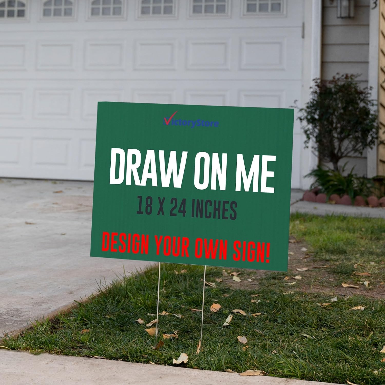 18” x 24” Corrugated Plastic Blank Yard Signs – Perfect for Printers, Crafts and Do It Yourself (Green, 10-Pack)