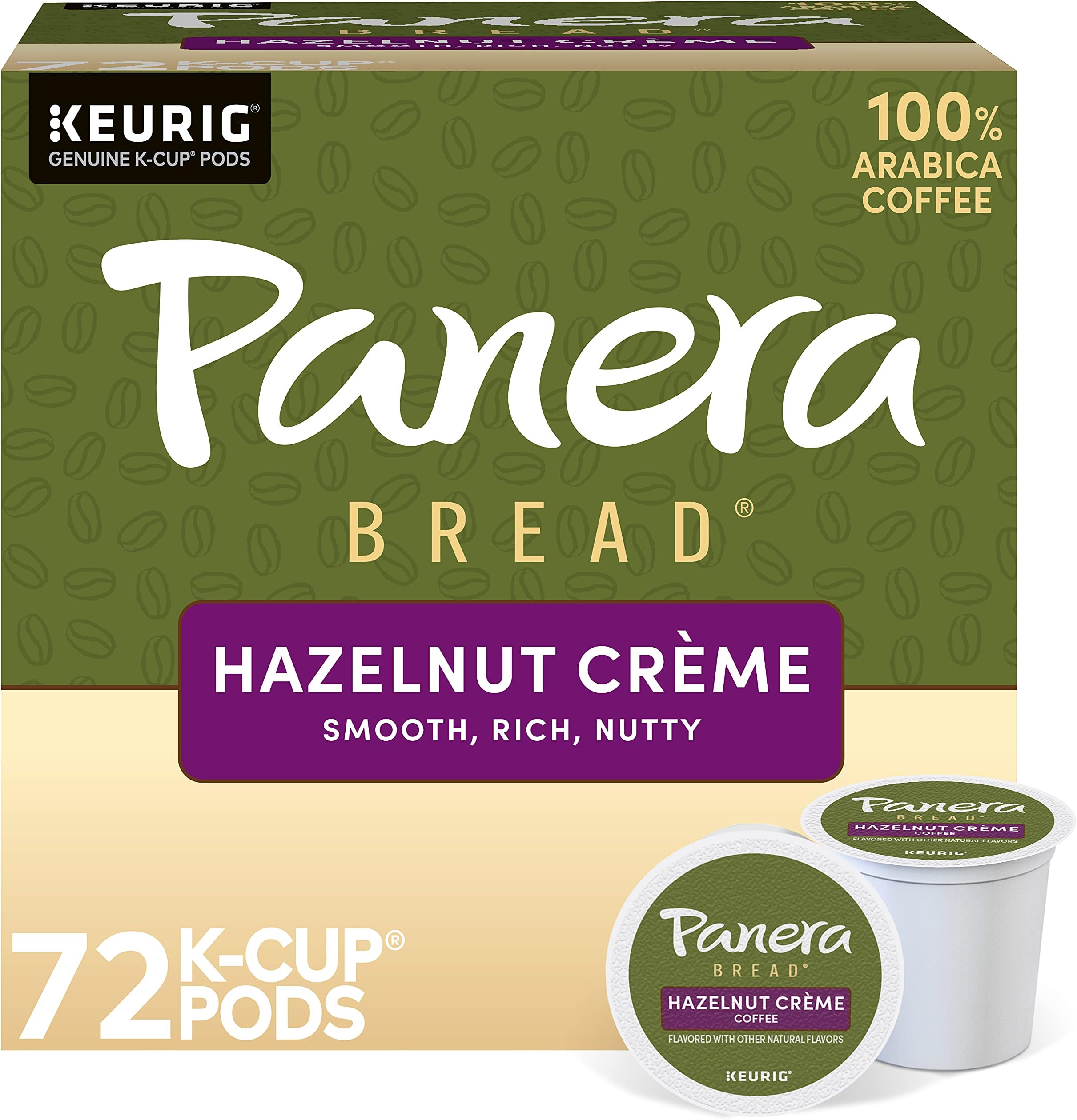 Panera Bread Hazelnut Crème, Single Serve Coffee K-Cup Pod, Flavored Coffee, 72 Count