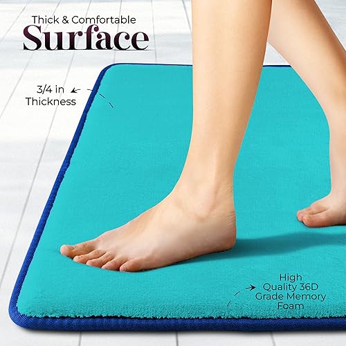 Miniatura 4 de Alfombras de baño, juego de 2 piezas de alfombrillas de espuma viscoelástica antideslizantes para el baño, la ducha y el inodoro, microfibra de