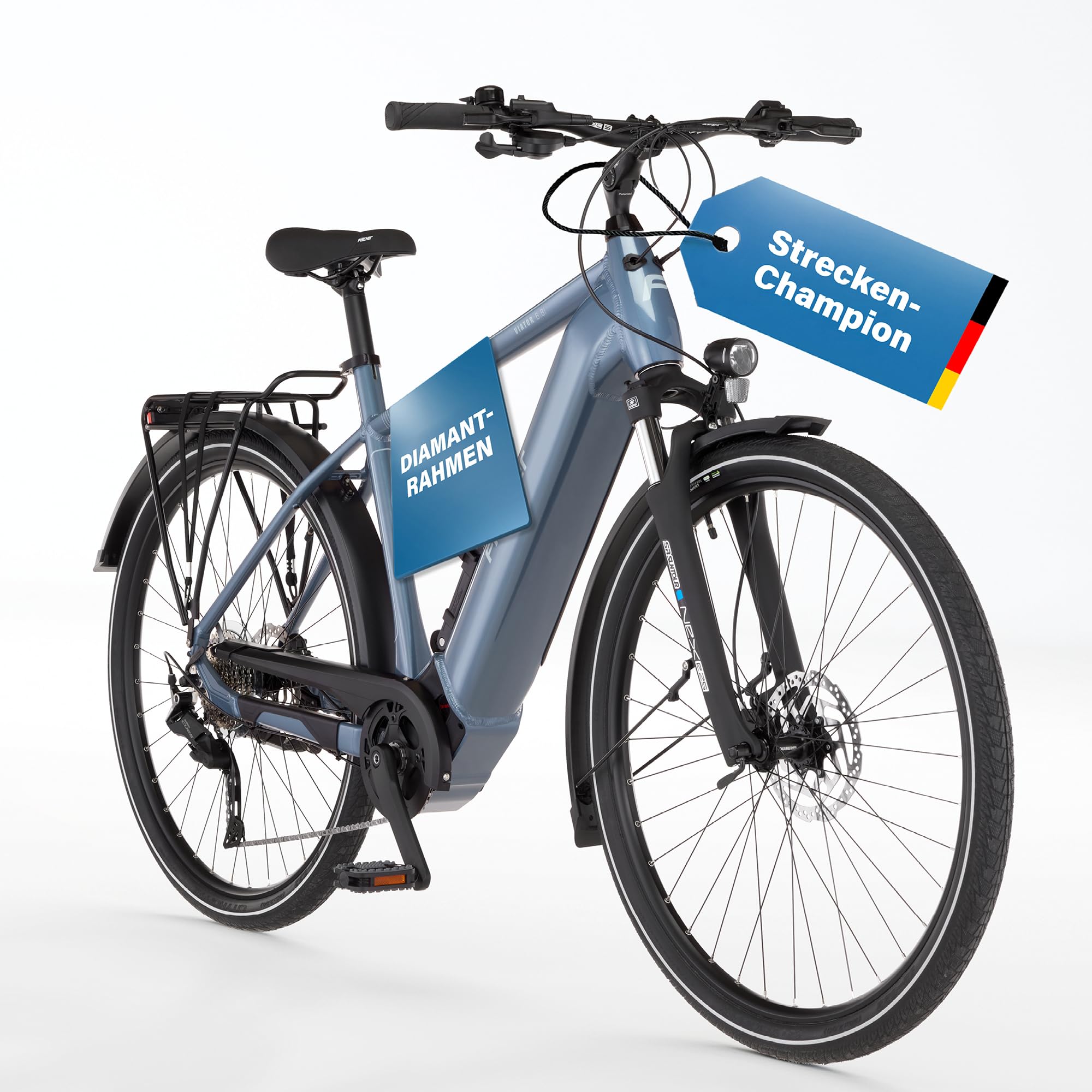 Fischer E-Bike Trekking VIATOR 6.8i Ultimate Elektrofahrrad für Damen und Herren, RH 55, Mittelmotor 90 Nm, 36 V Akku