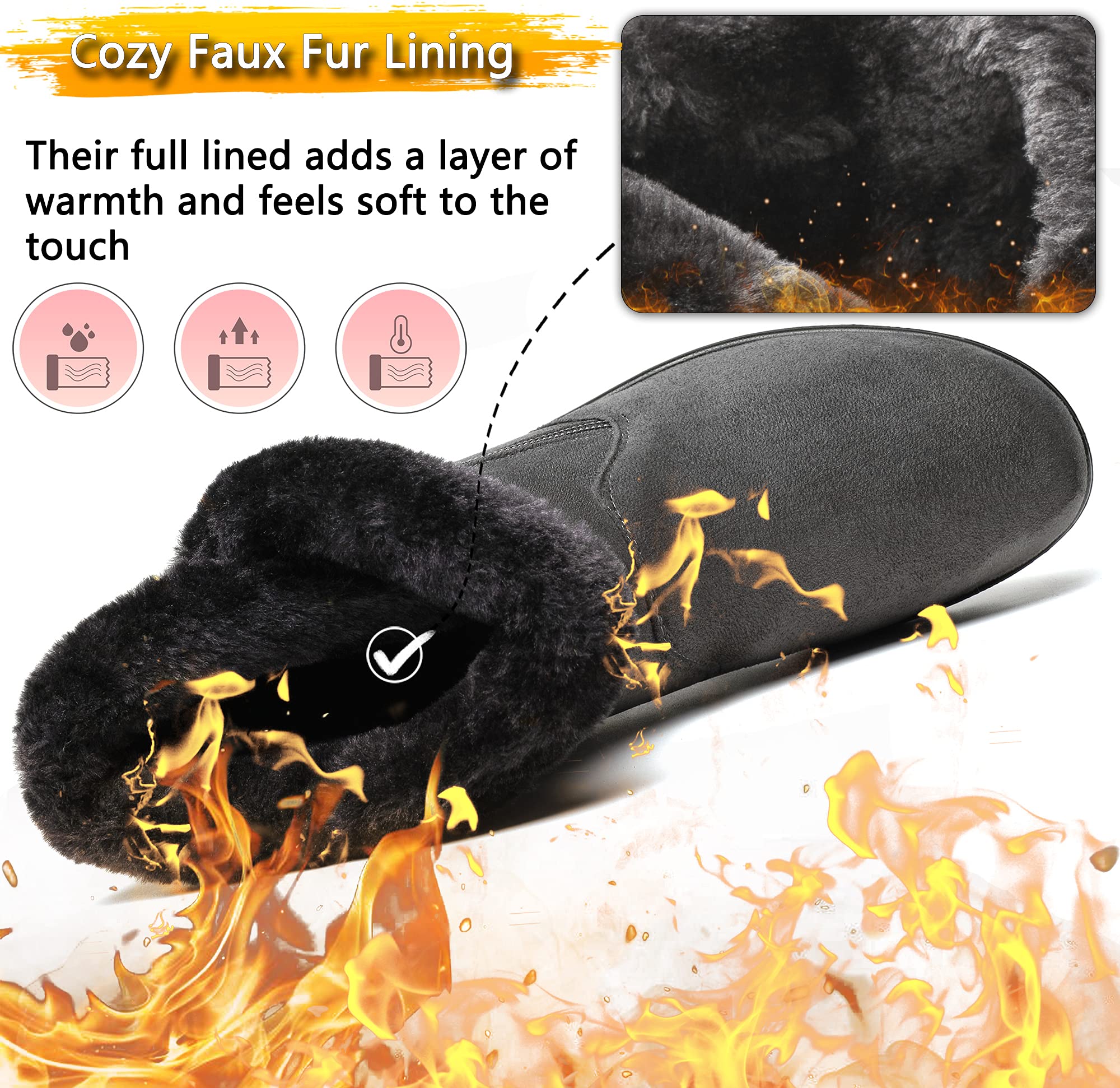 Vunavueya Stivali Donna Invernali Scarpe Stivaletti da Neve con Imbottitura Calda Stivali alla Caviglia Caldi Boots Scarpe 35-41.5