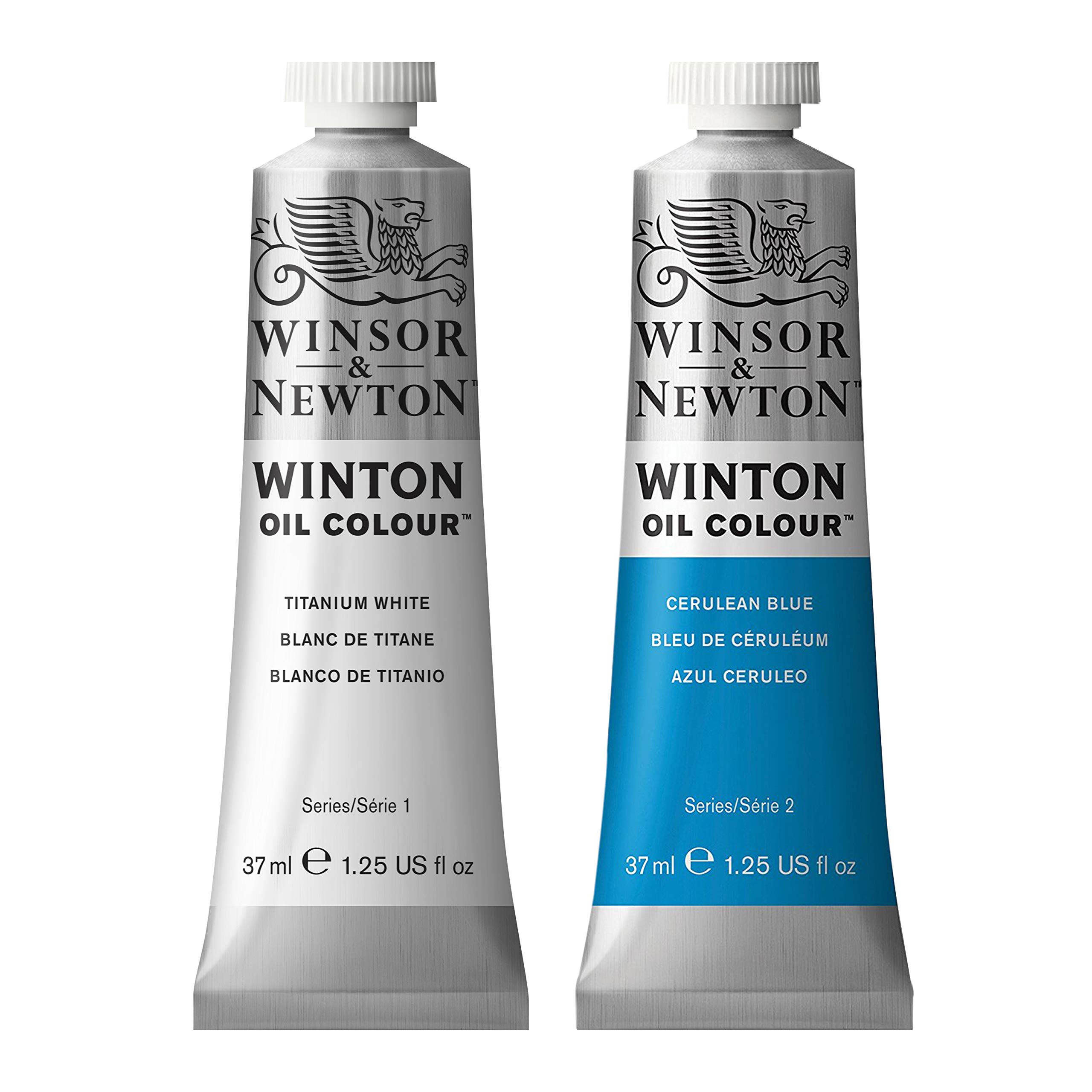Jerry's Artarama Winton Oil 37 ML Titanium White and Cerulean Blue Set