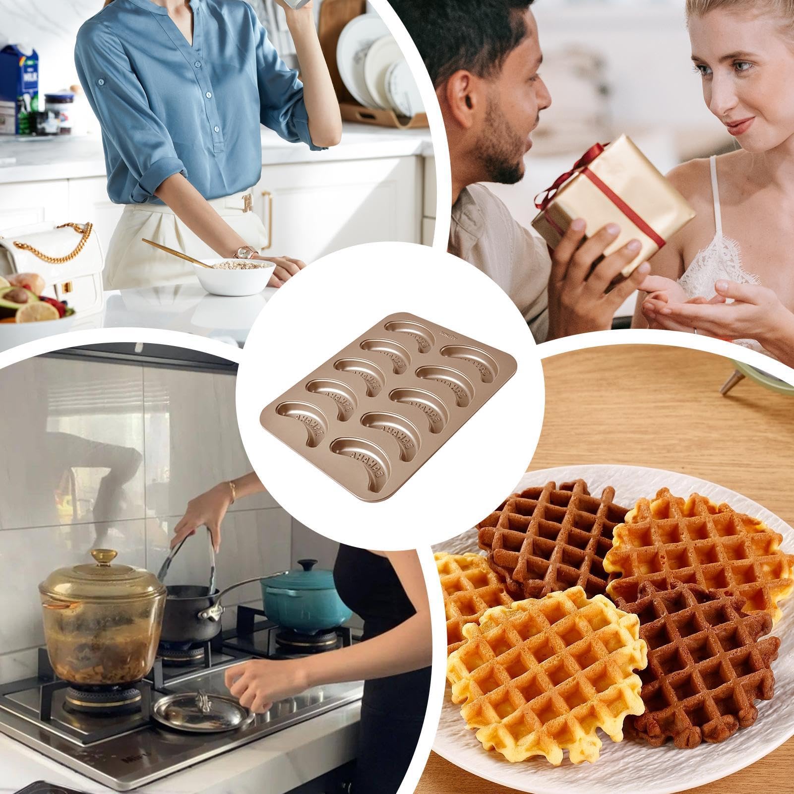 Molde para hornear (10 unidades, 10 unidades, diseño de plátano | para galletas, pudín, bread & Treats)
