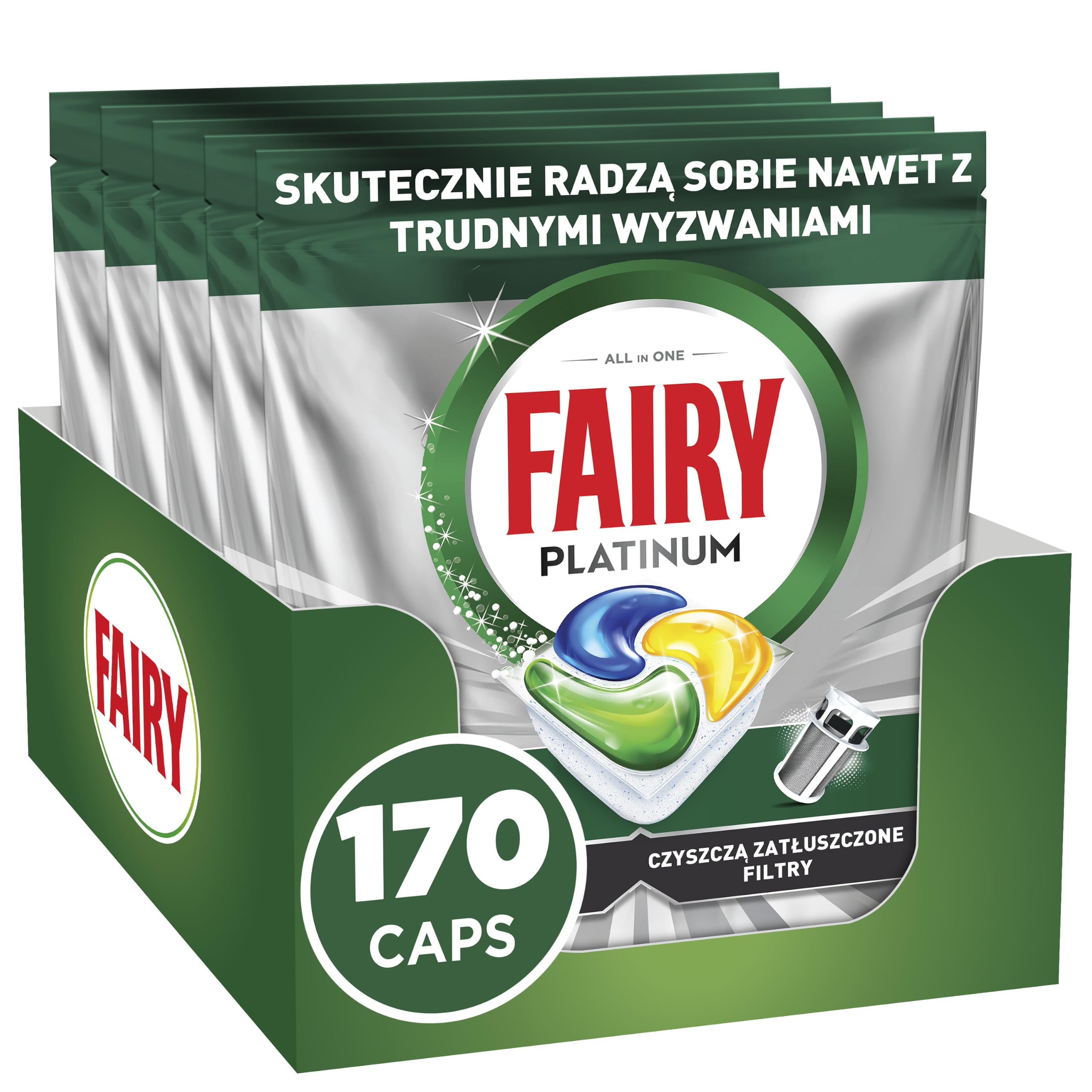 Fairy Platinum Tabletki Do Zmywarki, Cytryna, 170 Kapsułki