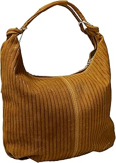 Pierre Cardin Brown Leather Large Hobo Relaxed Suede Shoulder Bag for womens