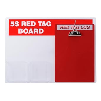 Brady 122049, Red on White 5S Red Tag Board with Clipboard 1 Kit