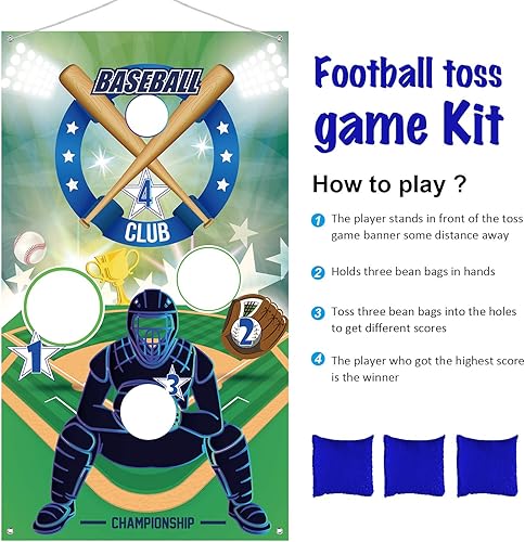 Miniatura 3 de Juegos de lanzamiento de béisbol con 3 bolsas de frijoles, juego de lanzamiento de bolsas de frijoles para interiores y exteriores, para niños y