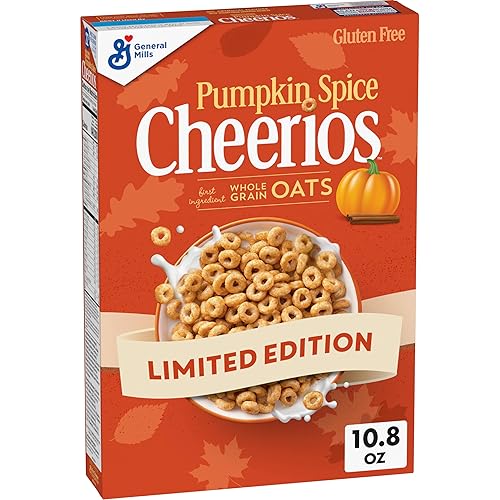 Pumpkin Spice Cheerios, Gluten Free Breakfast Cereal, 10.8 OZ
