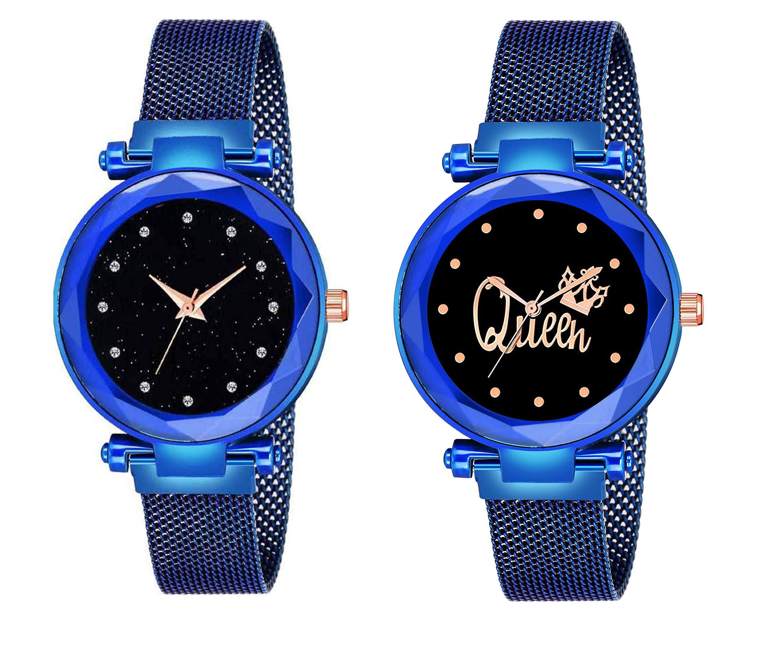 Talgo Analogue New Unique Designer Black Dial Blue & Blue Magnet Strap Wrist Watch - for Women & Girls (B092HYKKBK) Amazon Price History, Amazon Price Tracker