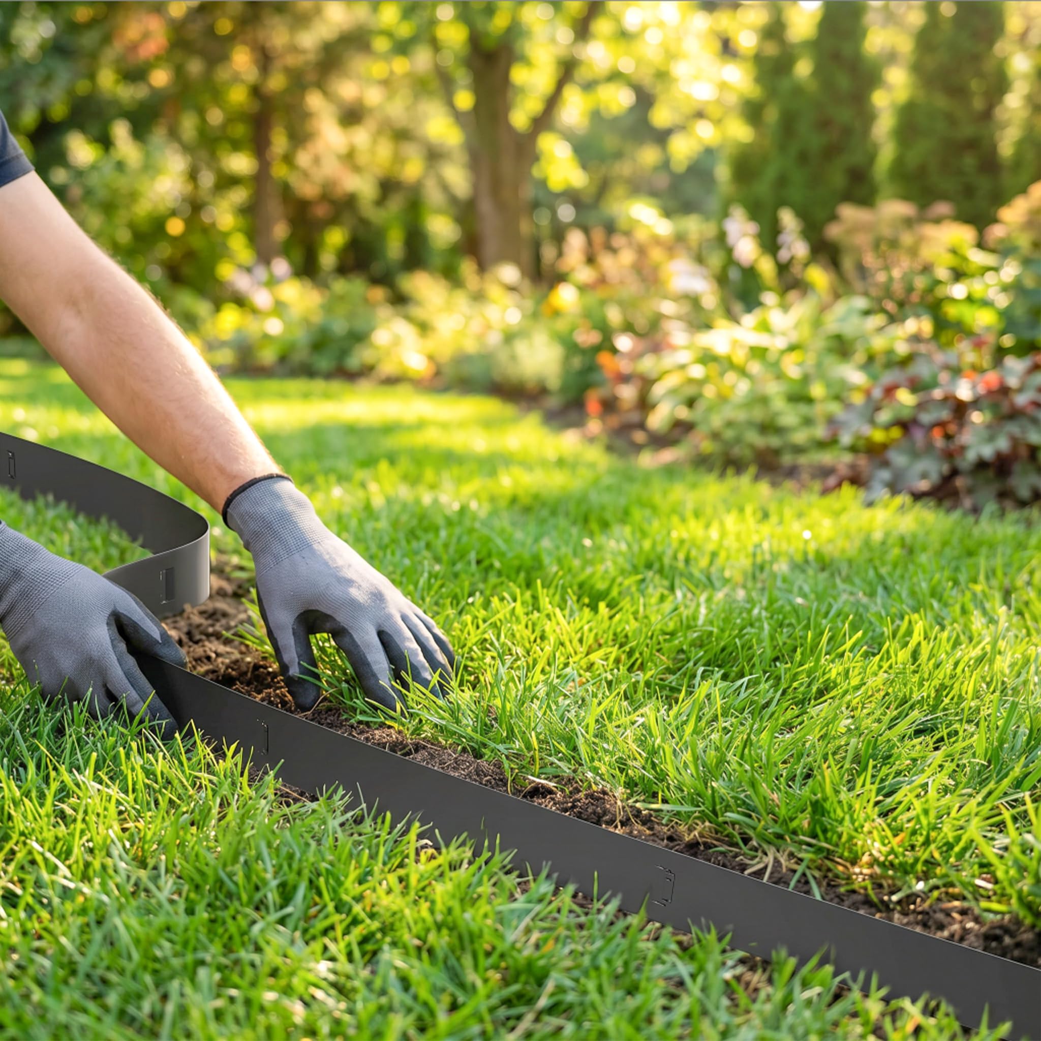 Krawędź trawnika, 45 m, ocynkowana, antracytowa krawędź koszenia, obramowanie grządki, palisada, metalowe obramowanie grządki do roślin ogrodowych i warzyw (100 x 18 cm, 45 sztuk)