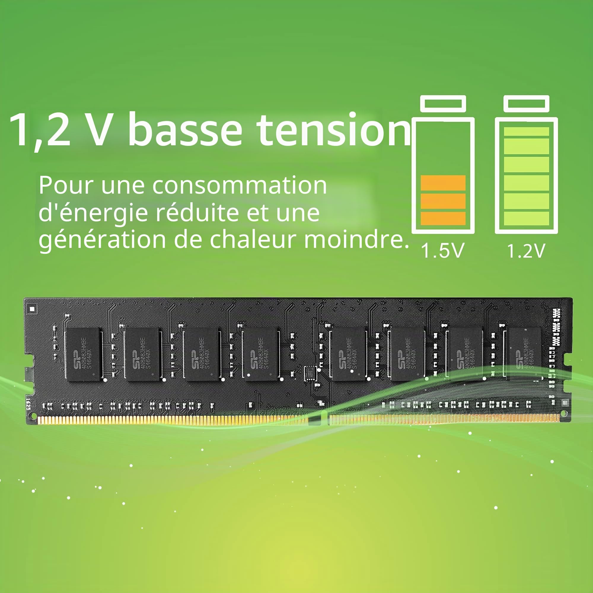 Silicon Power DDR4 Kit mémoire de bureau 16 Go (8 Go x2) 3200 MHz (PC4-25600) CL22 UDIMM 288 broches