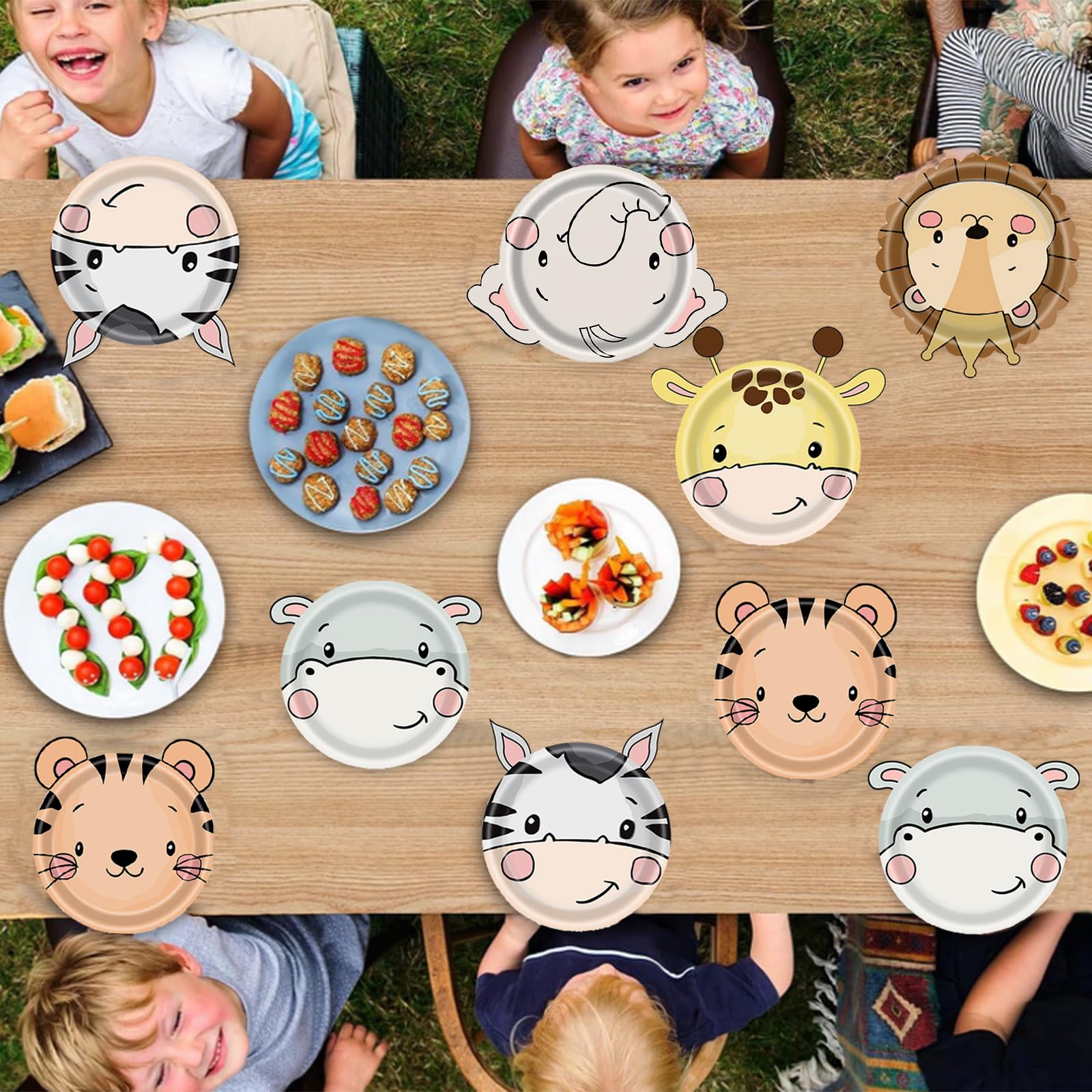 50 Safari-Tier Pappteller – Dschungel-Motiv Für Babyboy-Partys (17,8 Cm, Goldbedruckt)
