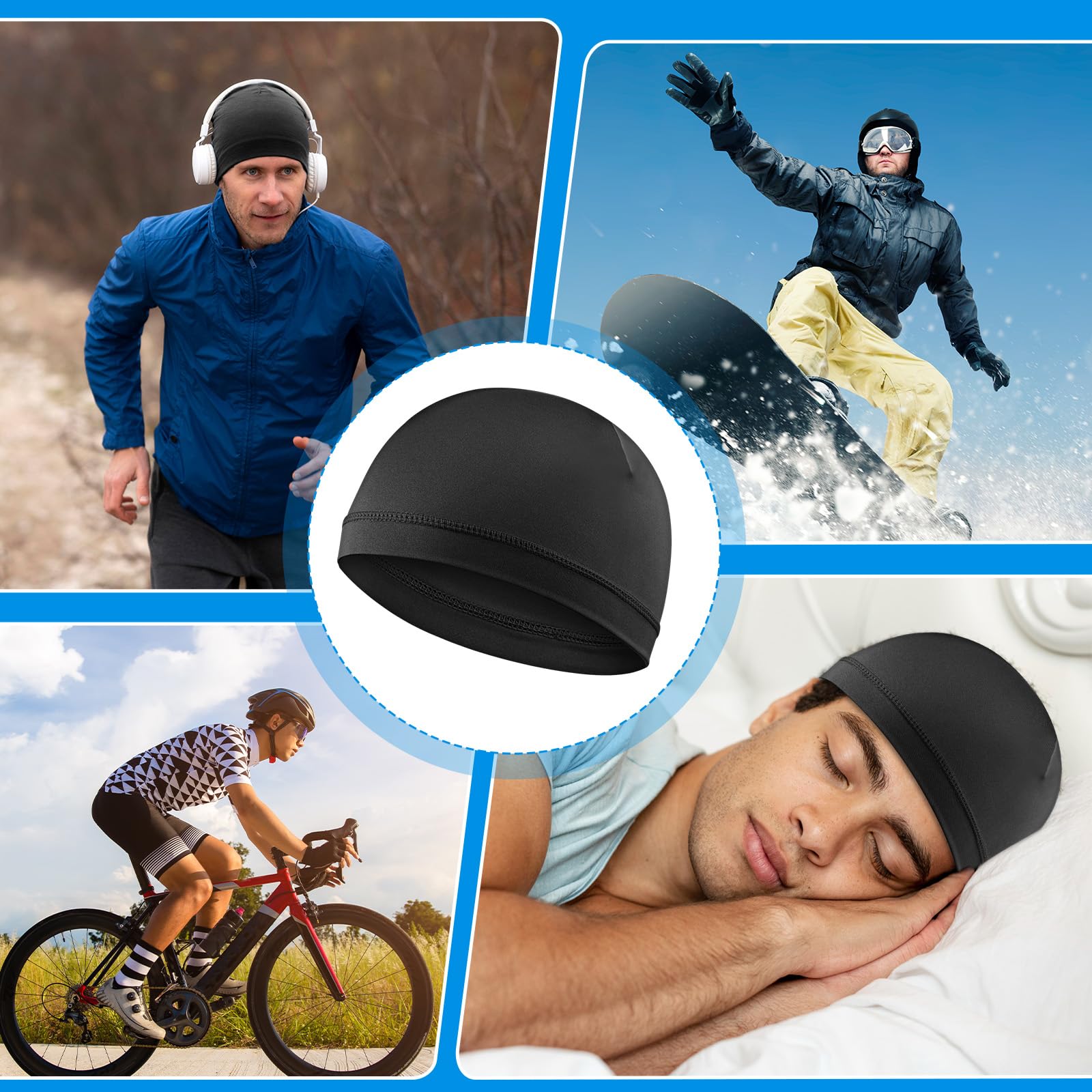 2 szt. Jedwabna czapka z falami dla mężczyzn, jedwabista elastyczna opaska, durags, unisex, dorośli, kobiety, satynowy jedwabny czepek do spania, miękki, oddychający, satynowy durag, dopasowany do