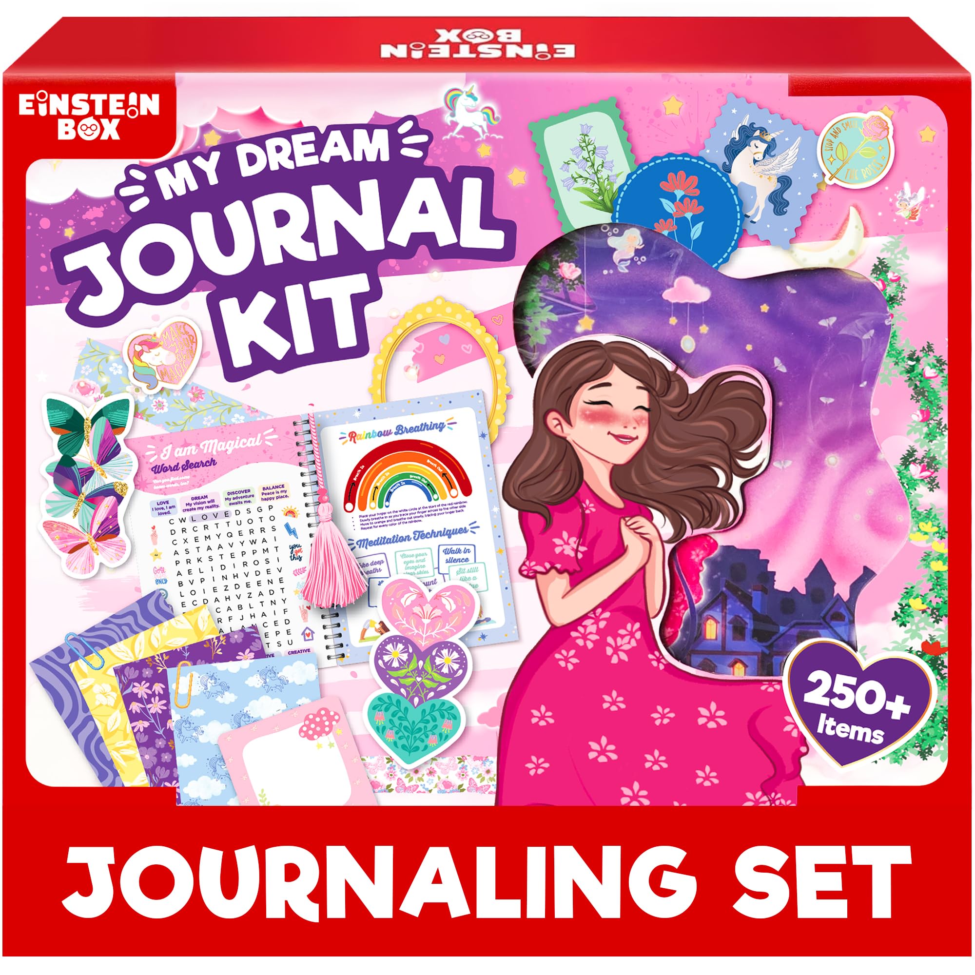 EINSTEIN BOX Journal Making Kit for Girls Aged 8-14 Years | DIY Art & Craft Kit with Stickers, Scrapbook, Aesthetic Stationery & Gratitude Journal | Gift for Girls Aged 8 to 14 |Cute Journaling Set-picture-25