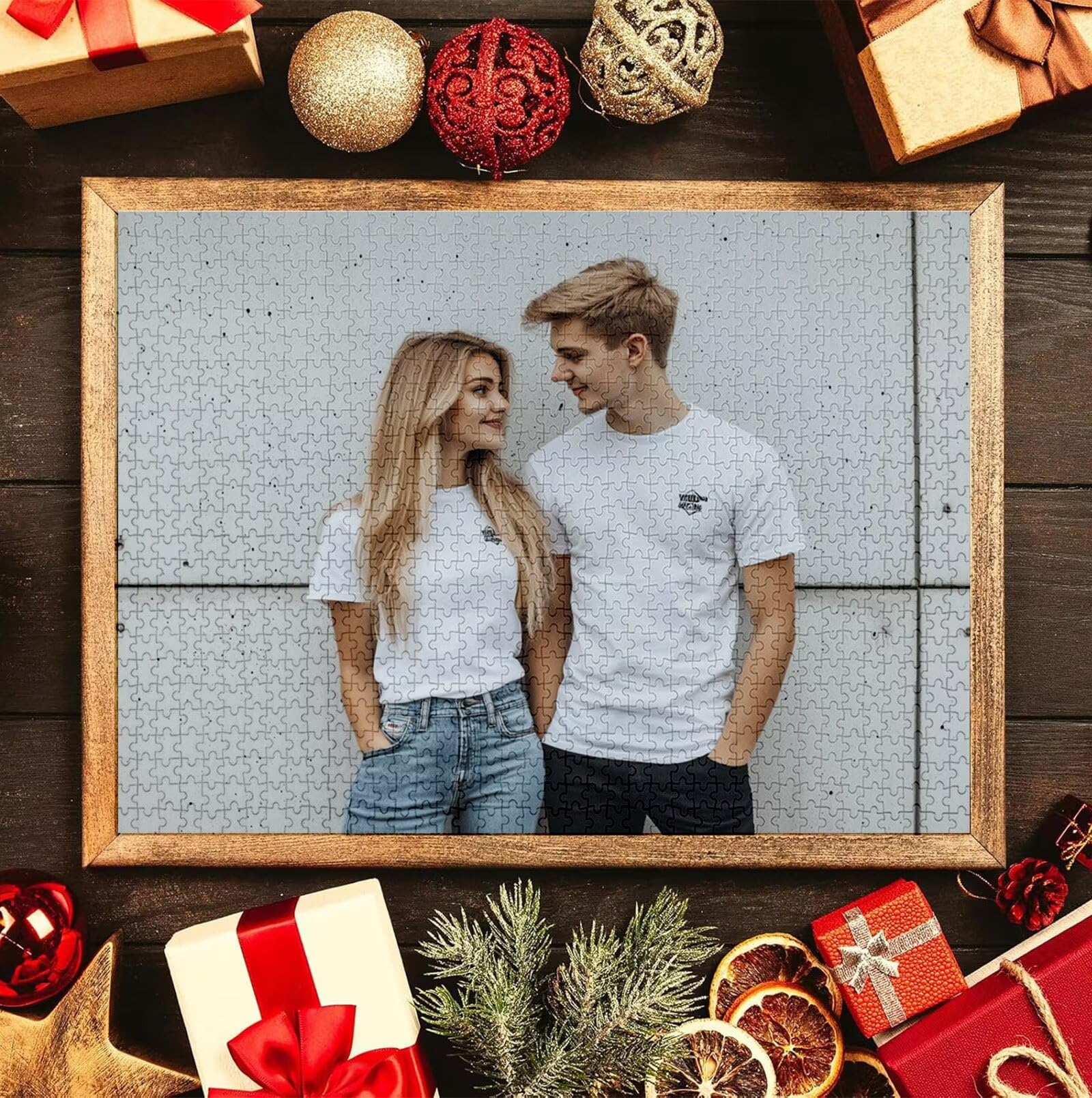 Puzzle Personalizado con Foto, Personalizada Rompecabezas Personalizado Diseña tu Logo Foto o Texto, Personalizado Navidad Halloween San Valentín Parejas Niños Familia Amigos h-2781