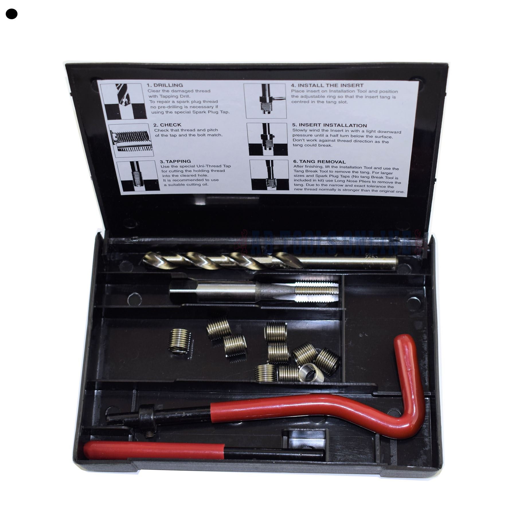 AB Tools-Unithread 5/16" x 24 UNF Imperial Toca Reparar Kit de Fresas Helicoil roscas dañadas 14PC Kit
