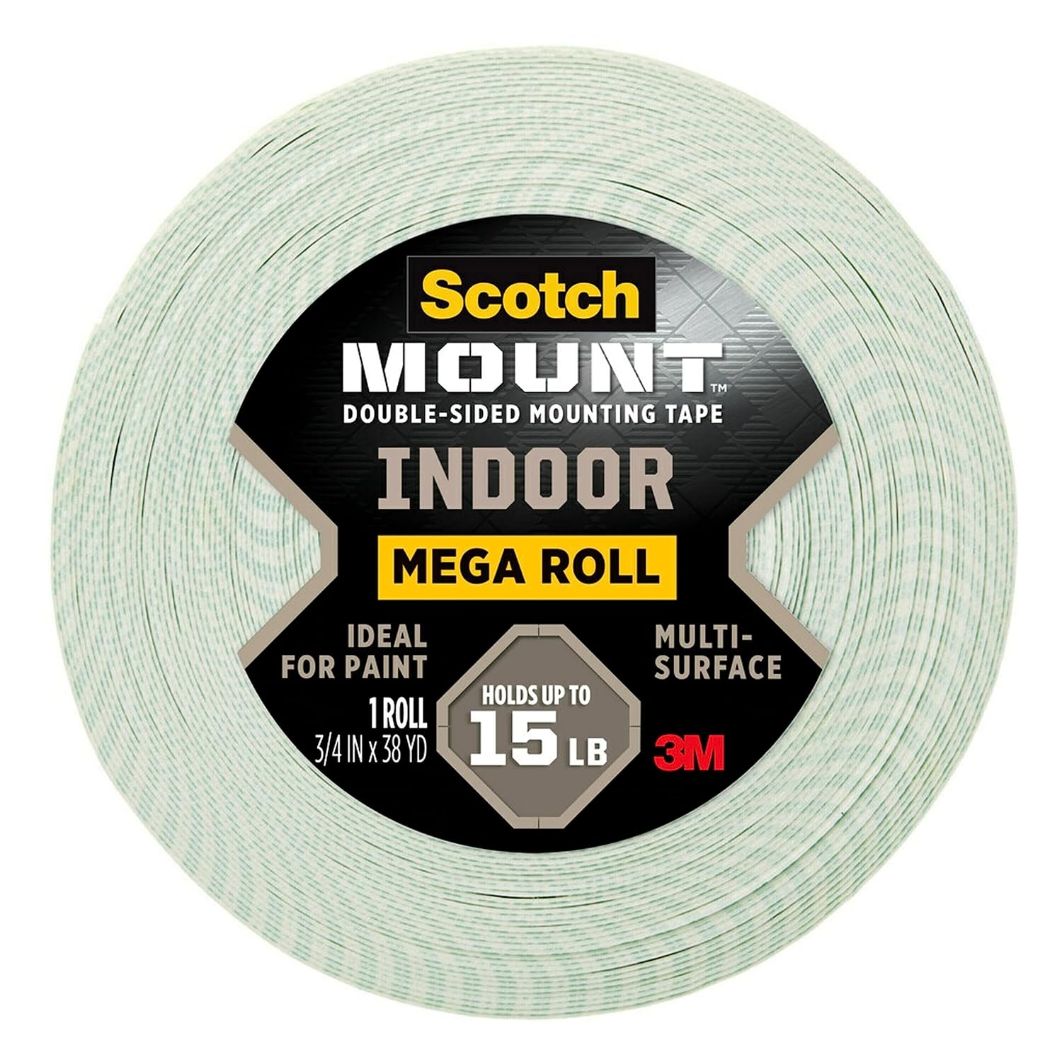 Scotch Double Sided Tape, Indoor Mounting Tape Mega Roll, 3/4 in x 350 in, 1 Roll Adhesive Tape, White​ : Electronics