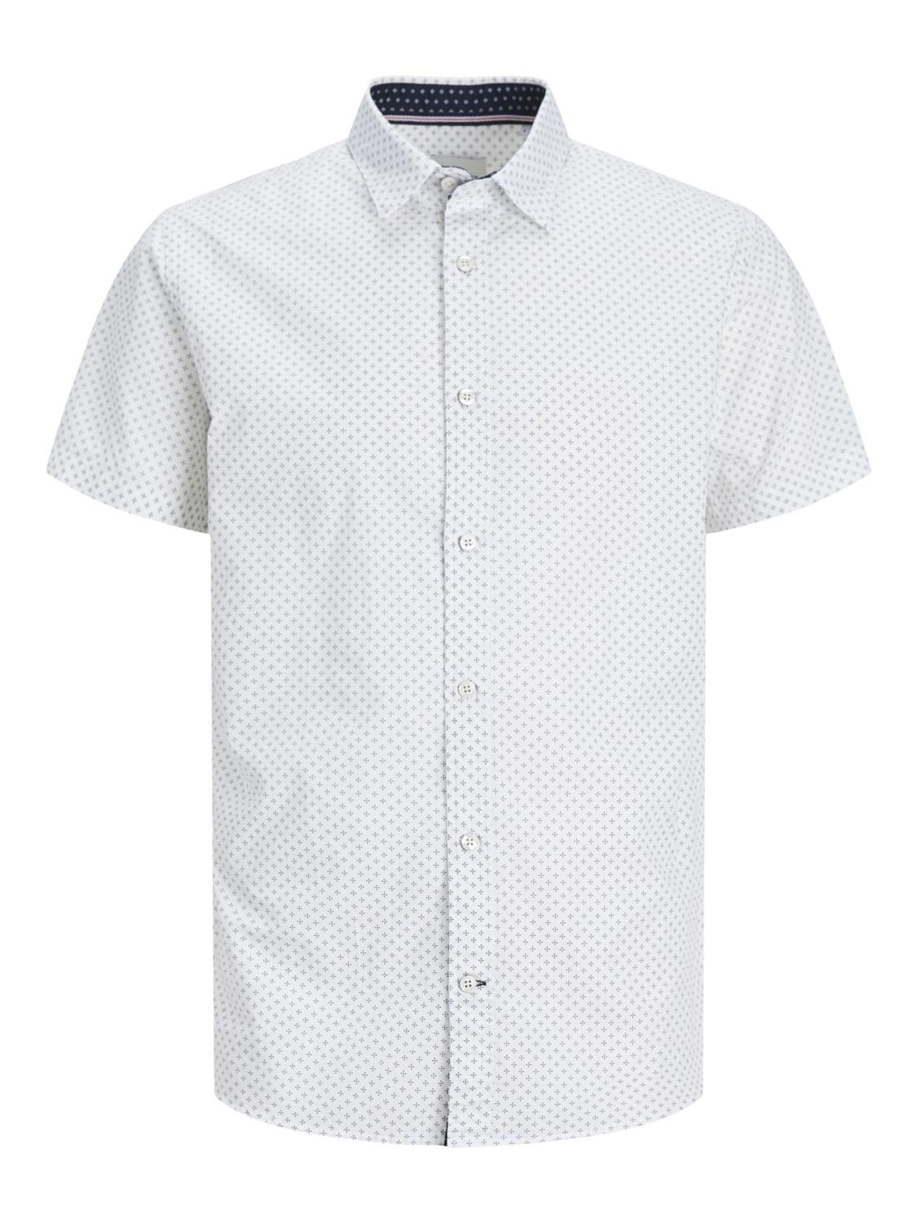 JACK & JONES Camicia Micro Fantasia, Maniche Corte e vestibilità Slim.