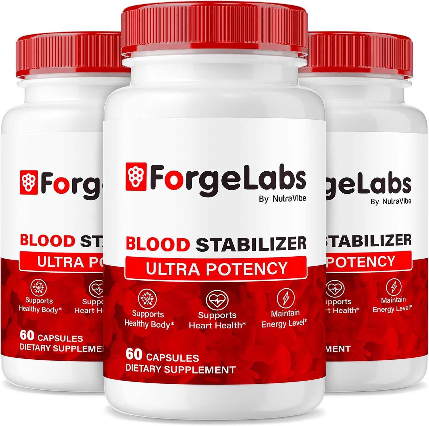 (3 Pack) ForgeLabs Blood Stabilizer – Daily Natural Formula with a Powerful Blend to Support Balanced Levels, Steady Energy & Healthy Circulation | Forge Labs Easy-to-Swallow Pills (180 Capsules)